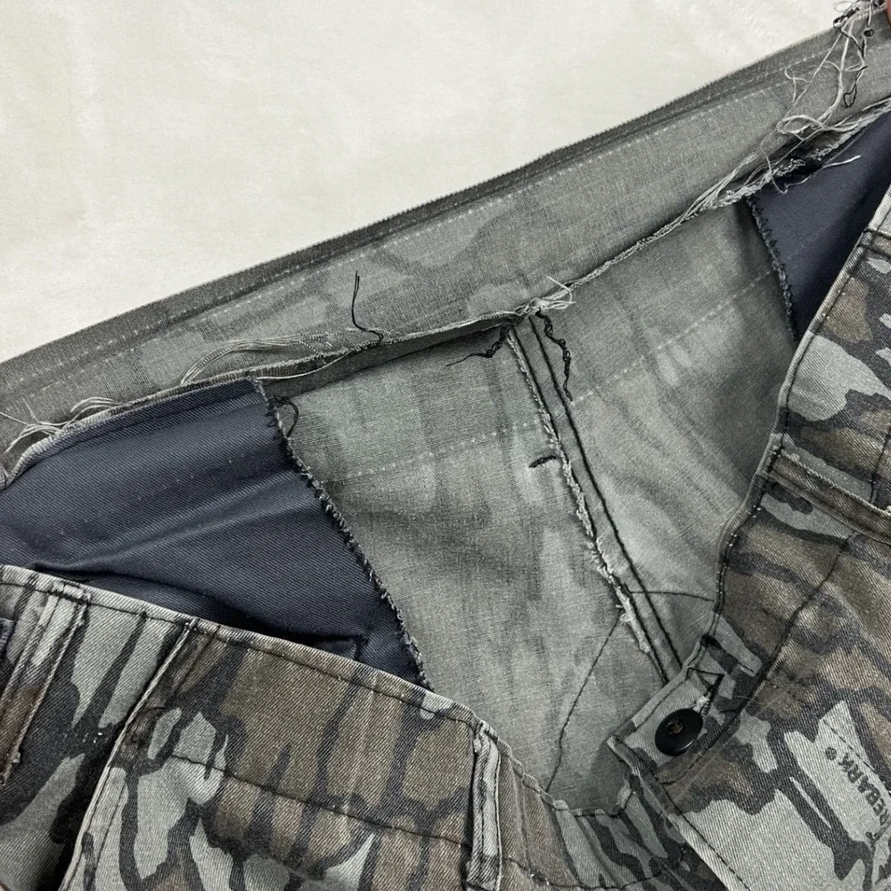 Trebark Cargo Pants Mens 40 Gray Camo Vintage Tree Bark Utility Trousers
